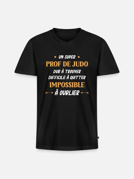 Super prof de judo - T-shirt encolure en V Premium bio Homme - noir