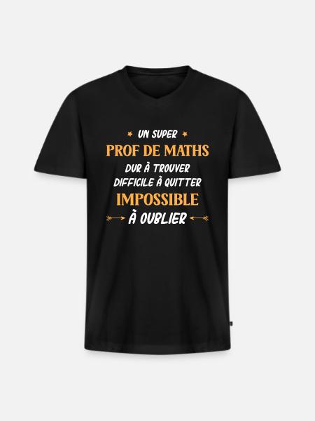 Super prof de maths - T-shirt encolure en V Premium bio Homme - noir