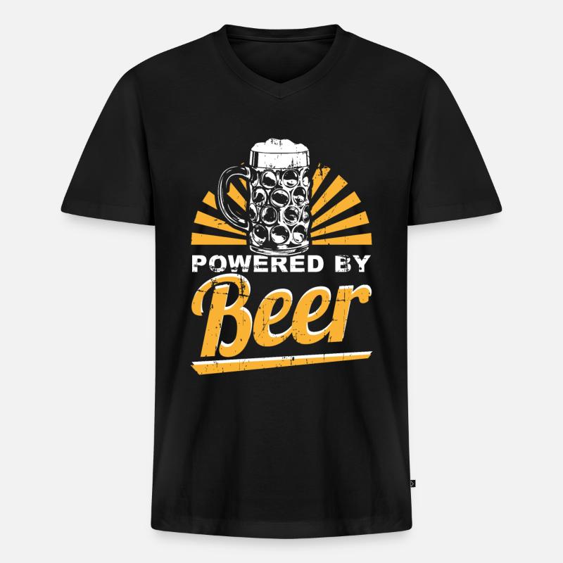 Bier Sauftour - Männer Premium Bio T-Shirt mit V-Ausschnitt - Schwarz
