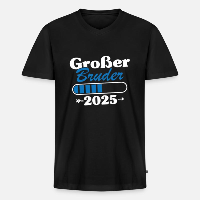 Großer Bruder Loading 2025 - Männer Premium Bio T-Shirt mit V-Ausschnitt - Schwarz