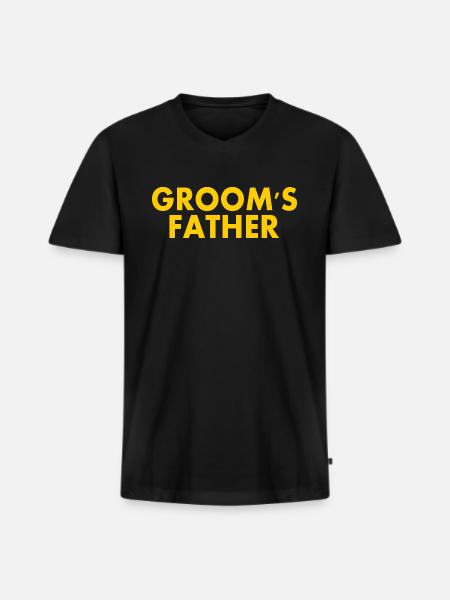 Grooms father - Men's Premium Organic T-shirt with V-neck - black
