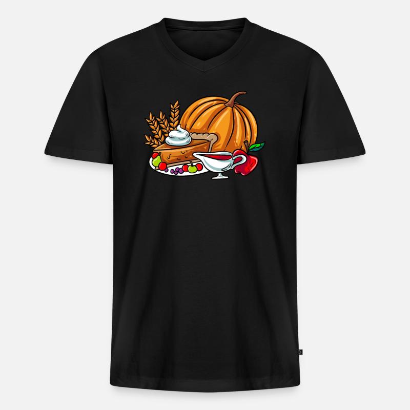 Essen Tisch - Männer Premium Bio T-Shirt mit V-Ausschnitt - Schwarz