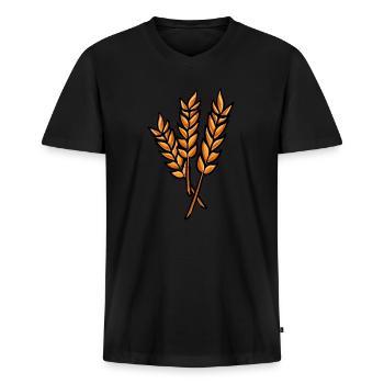 Cereal harvest - Men's Premium Organic T-shirt with V-neck - black - Front - Nico (187cm)