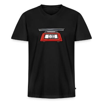 Kitchen scale - Men's Premium Organic T-shirt with V-neck - black - Front - Nico (187cm)
