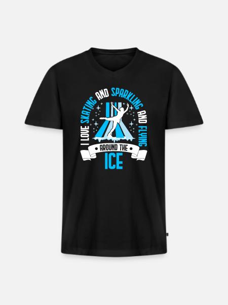 Ice skating Ice skaters - Men's Premium Organic T-shirt with V-neck - black