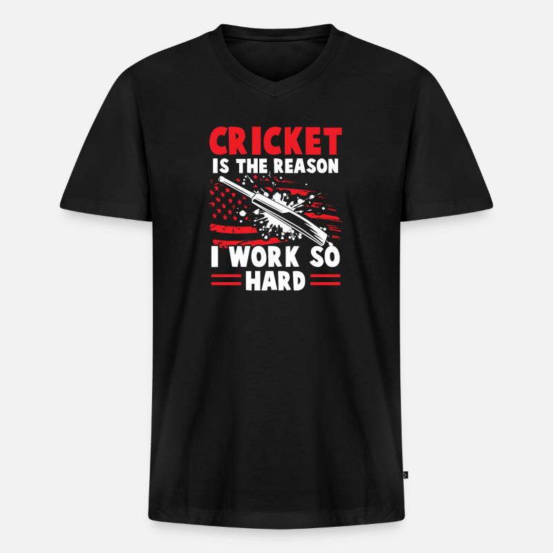 Cricket - Männer Premium Bio T-Shirt mit V-Ausschnitt - Schwarz