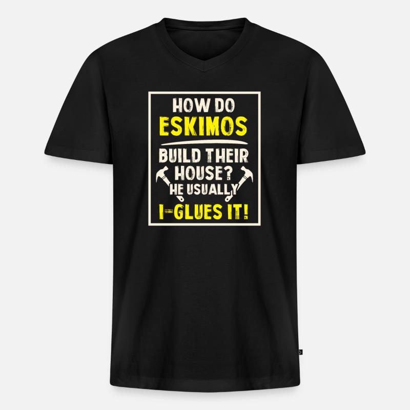 Construction Carpenter Workers - Men's Premium Organic T-shirt with V-neck - black