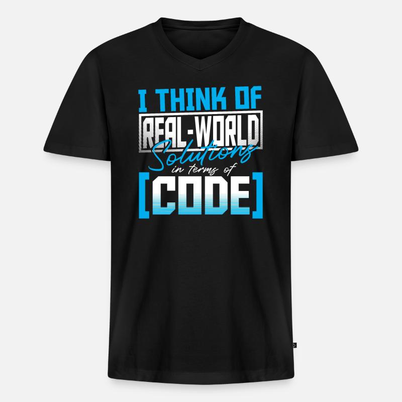 Javascript Software Developer - Men's Premium Organic T-shirt with V-neck - black