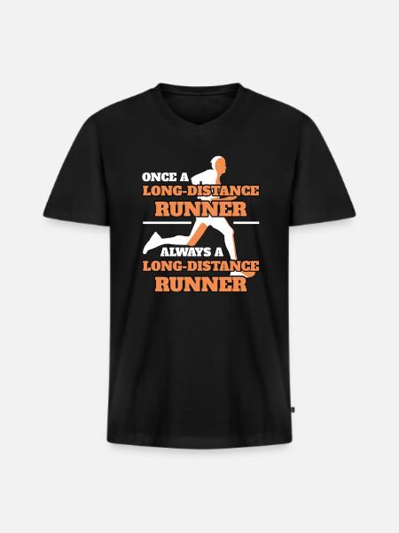 Marathon Runner Player Løbetøj - Premium økologisk T-shirt med V-hals til mænd - sort