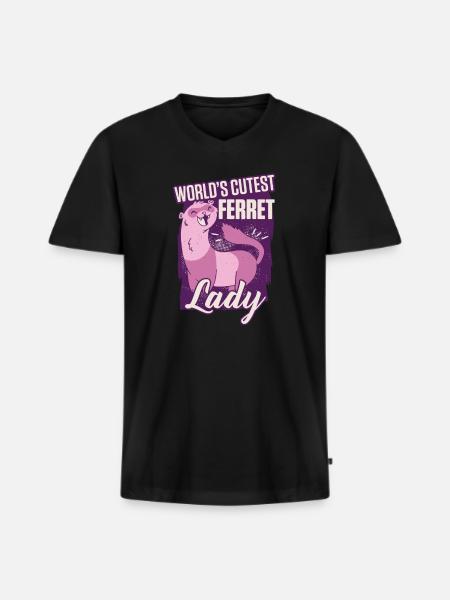 Ferret Weasel Pet Ghost Whisperer - Men's Premium Organic T-shirt with V-neck - black