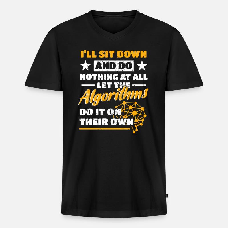 Algorithmen Computerprogrammierer Roboteringenieur - Männer Premium Bio T-Shirt mit V-Ausschnitt - Schwarz
