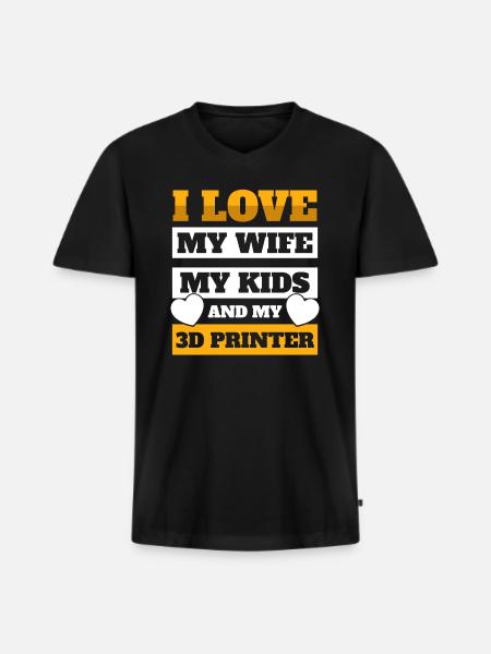 3D printing machine 3D printer - Men's Premium Organic T-shirt with V-neck - black