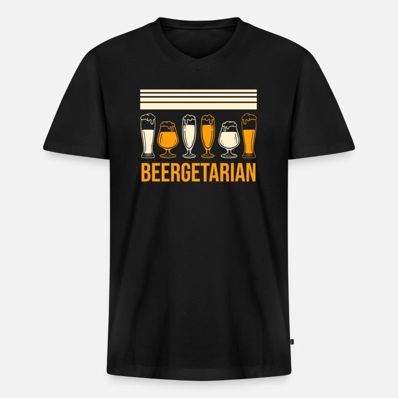 Biertrinker Bierbrauer - Männer Premium Bio T-Shirt mit V-Ausschnitt - Schwarz