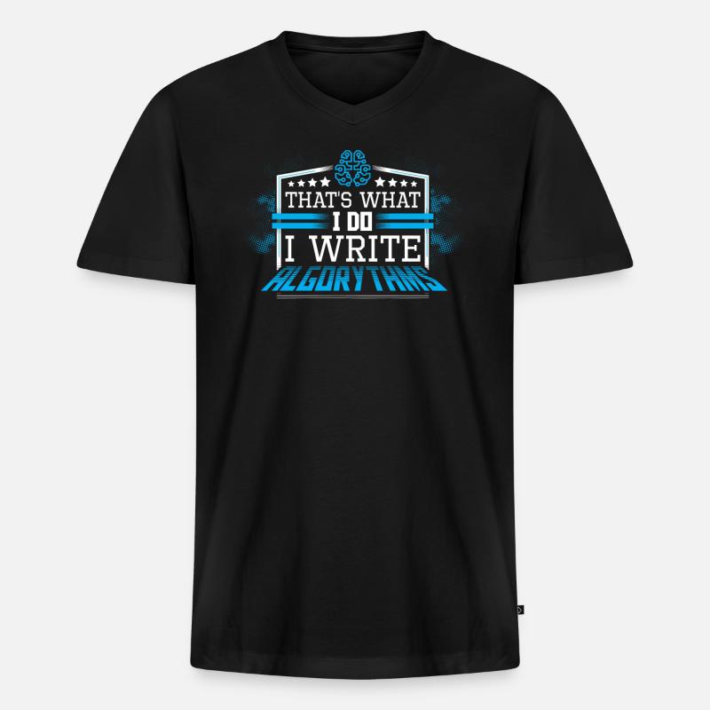 Javascript Software Entwickler Programmierer - Männer Premium Bio T-Shirt mit V-Ausschnitt - Schwarz