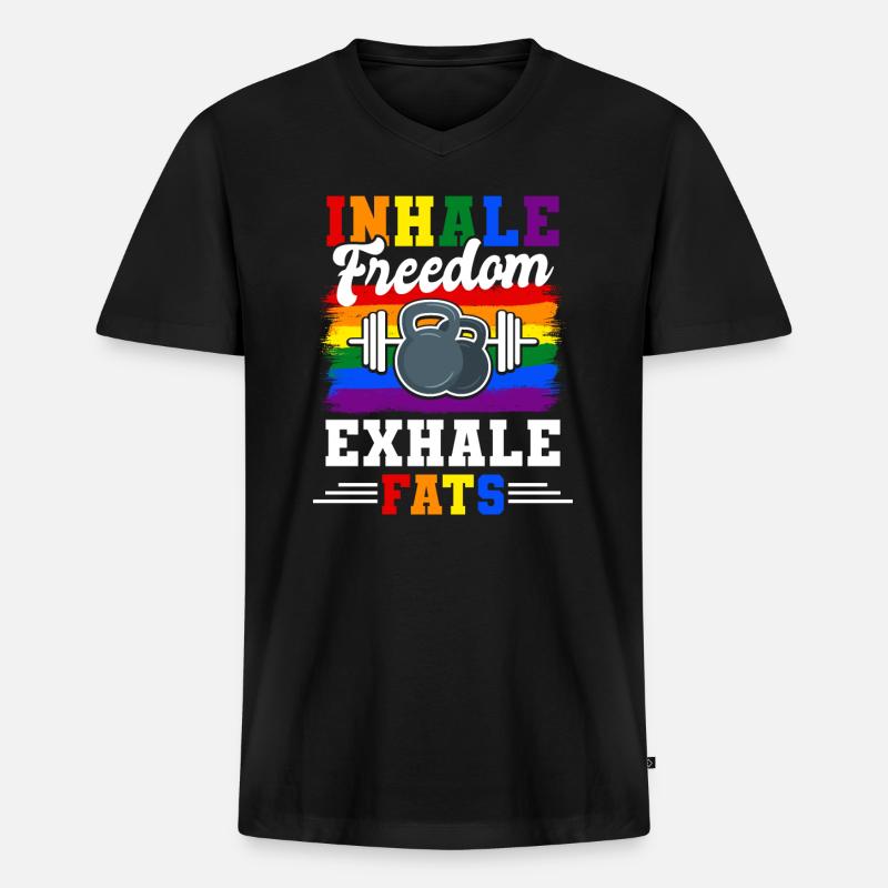 Heli Skiing - Männer Premium Bio T-Shirt mit V-Ausschnitt - Schwarz