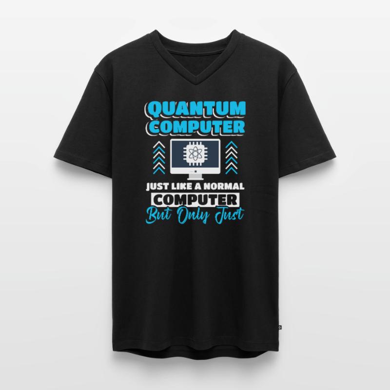 Quantencomputer Quantum Computing Männer Premium Bio T-Shirt mit V-Ausschnitt