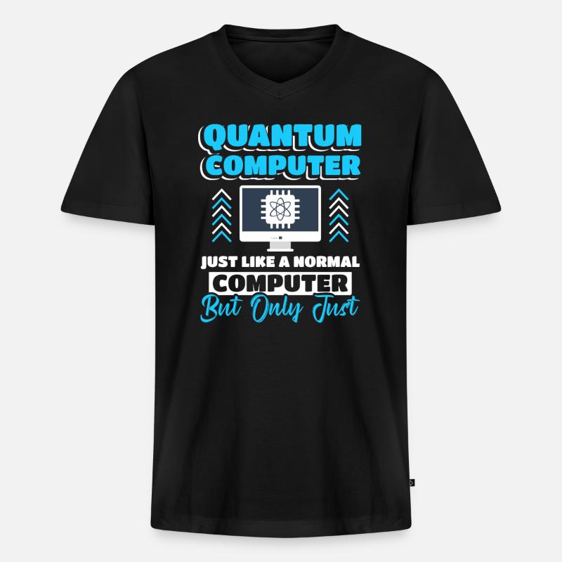 Quantencomputer Quantum Computing - Männer Premium Bio T-Shirt mit V-Ausschnitt - Schwarz