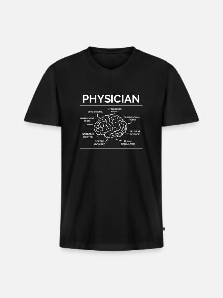 Arzt - Männer Premium Bio T-Shirt mit V-Ausschnitt - Schwarz