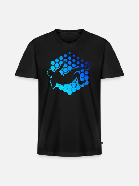 Escalade Escalade Grimpeur Bloc Bloc - T-shirt encolure en V Premium bio Homme - noir