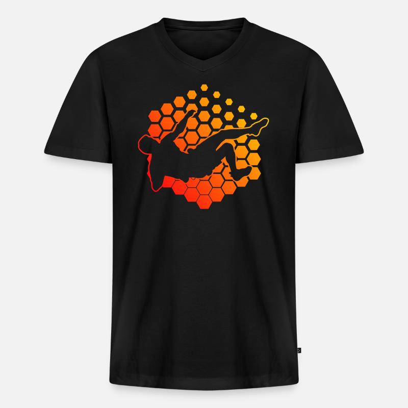 Damen Klettern Climbing Kletterer Boulder - Männer Premium Bio T-Shirt mit V-Ausschnitt - Schwarz