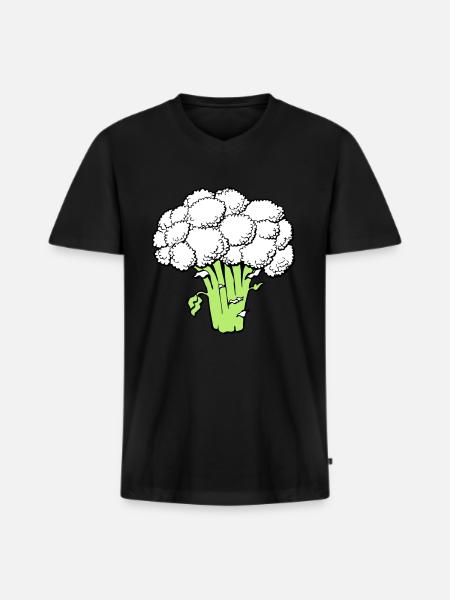 Broccoli - Men's Premium Organic T-shirt with V-neck - black
