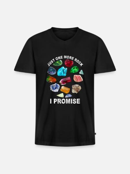 Lustiger Design-Mineraliensammler - Männer Premium Bio T-Shirt mit V-Ausschnitt - Schwarz