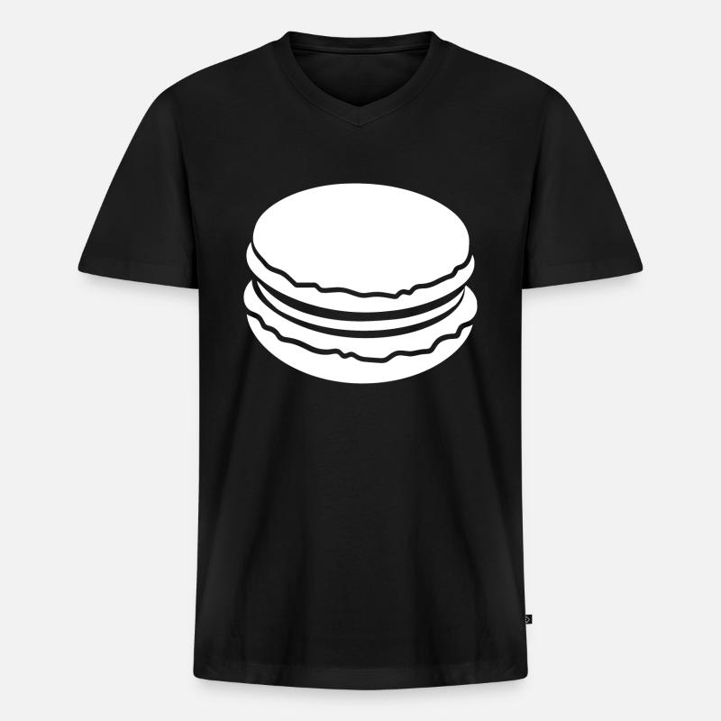 Makrone - Männer Premium Bio T-Shirt mit V-Ausschnitt - Schwarz