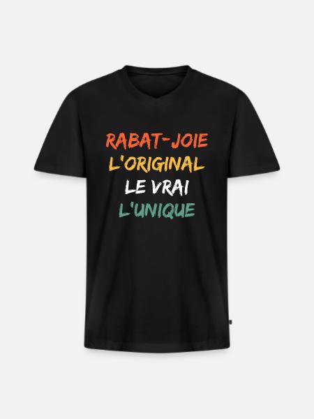 Rabat joie - T-shirt encolure en V Premium bio Homme - noir