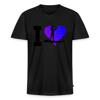 Mænds Women's Stand up Paddling Board Standup Paddle - Premium økologisk T-shirt med V-hals til mænd - sort - Foran - Nico (187cm)