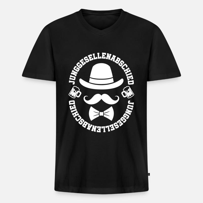 Junggesellenabschied Polterabend - Männer Premium Bio T-Shirt mit V-Ausschnitt - Schwarz