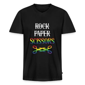 LGBTQ Parade Design Für Schwule Und Lesben - Männer Premium Bio T-Shirt mit V-Ausschnitt - Schwarz - Vorne - Nico (187cm)