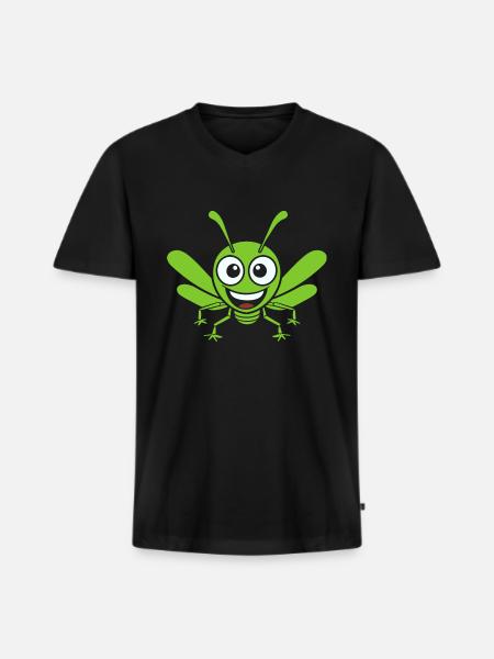 Grasshopper - Men's Premium Organic T-shirt with V-neck - black