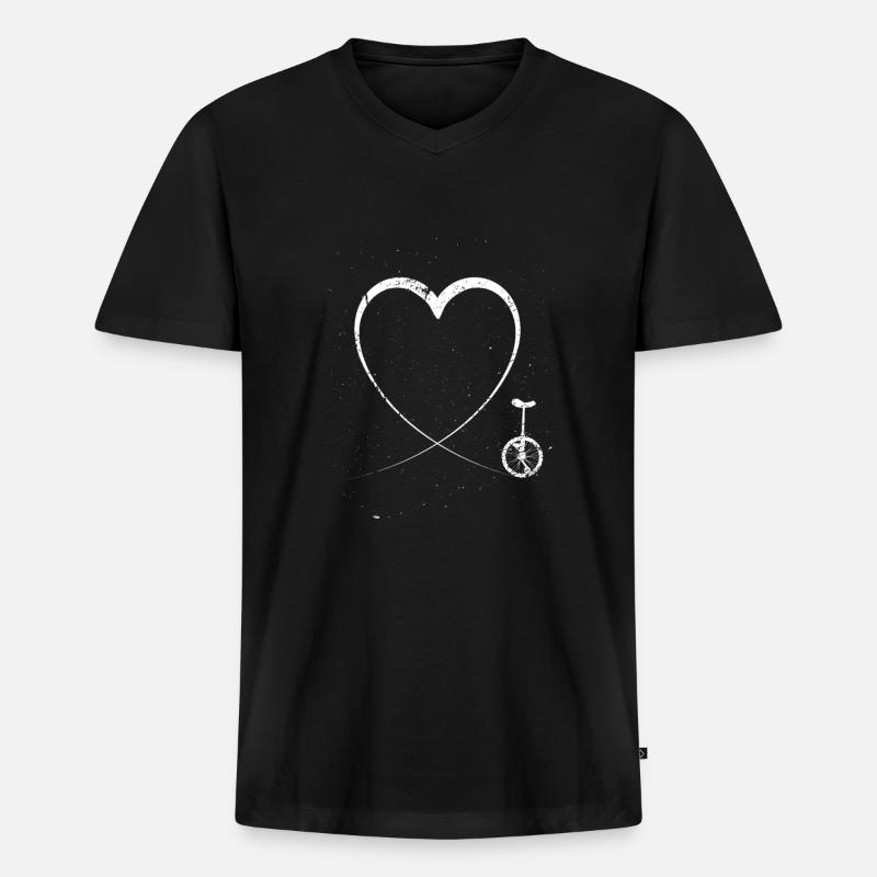 Ich liebe Einradfahren Einrad - Männer Premium Bio T-Shirt mit V-Ausschnitt - Schwarz