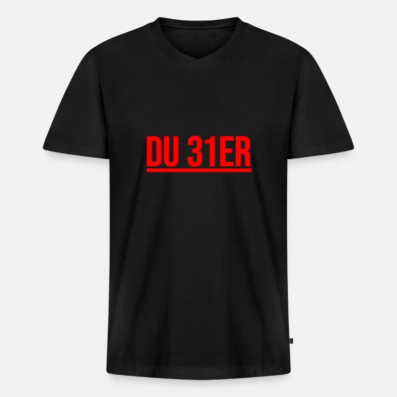 Du 31er - Männer Premium Bio T-Shirt mit V-Ausschnitt - Schwarz