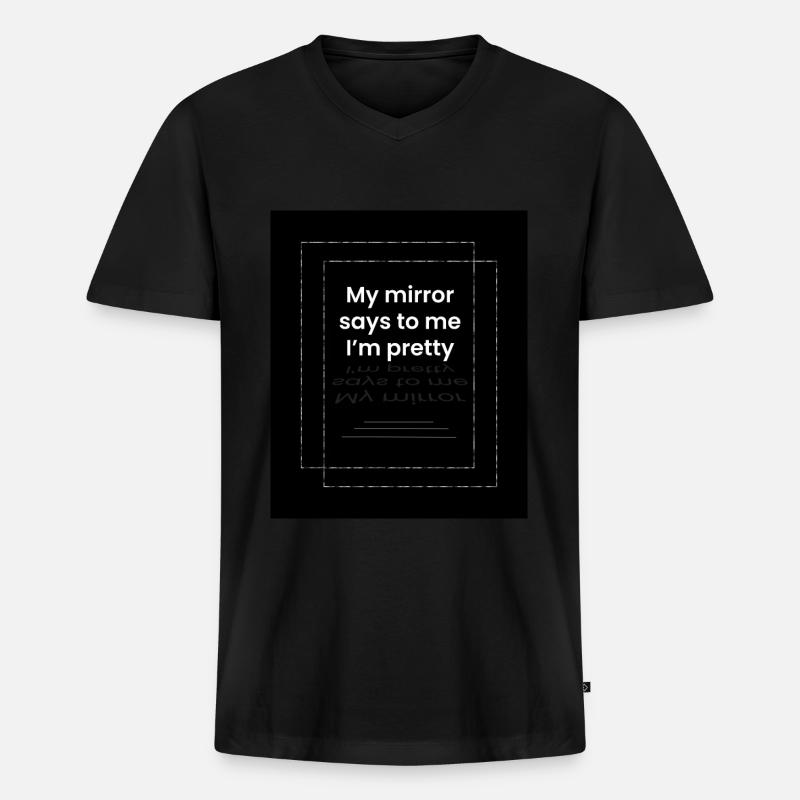 Ich bin sehr hübsch - Männer Premium Bio T-Shirt mit V-Ausschnitt - Schwarz