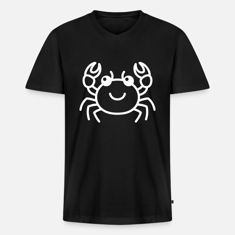 Krebs - Männer Premium Bio T-Shirt mit V-Ausschnitt - Schwarz