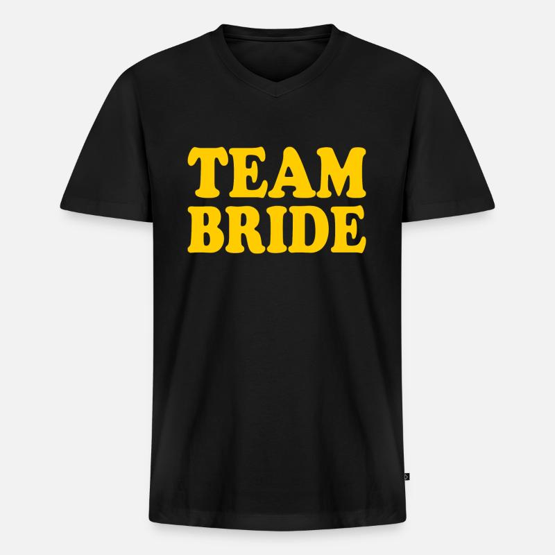Team bride - Männer Premium Bio T-Shirt mit V-Ausschnitt - Schwarz