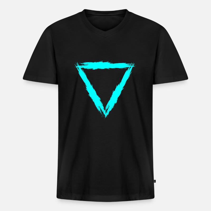 Element Symbol Wasser - Männer Premium Bio T-Shirt mit V-Ausschnitt - Schwarz