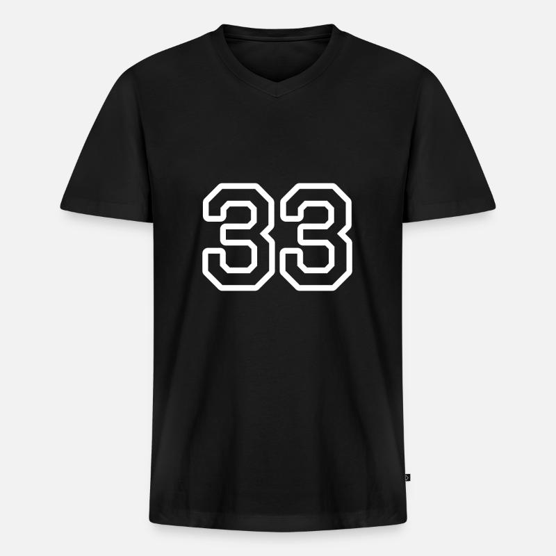 33 - Männer Premium Bio T-Shirt mit V-Ausschnitt - Schwarz