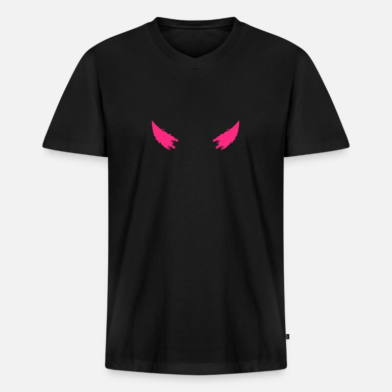 Teufelshörner - Männer Premium Bio T-Shirt mit V-Ausschnitt - Schwarz