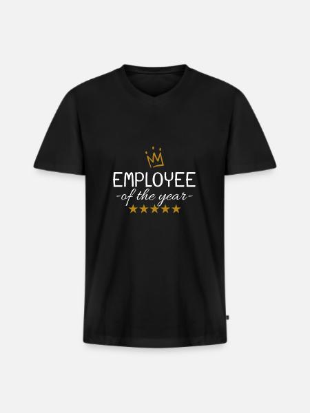 Werknemer van het jaar cadeau-idee - Mannen Premium Bio T-shirt met V-hals - zwart