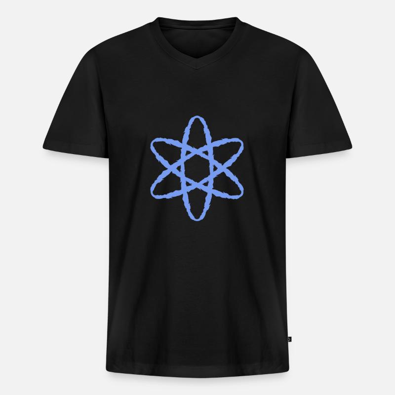 Atom Symbol Atomkraft - Männer Premium Bio T-Shirt mit V-Ausschnitt - Schwarz