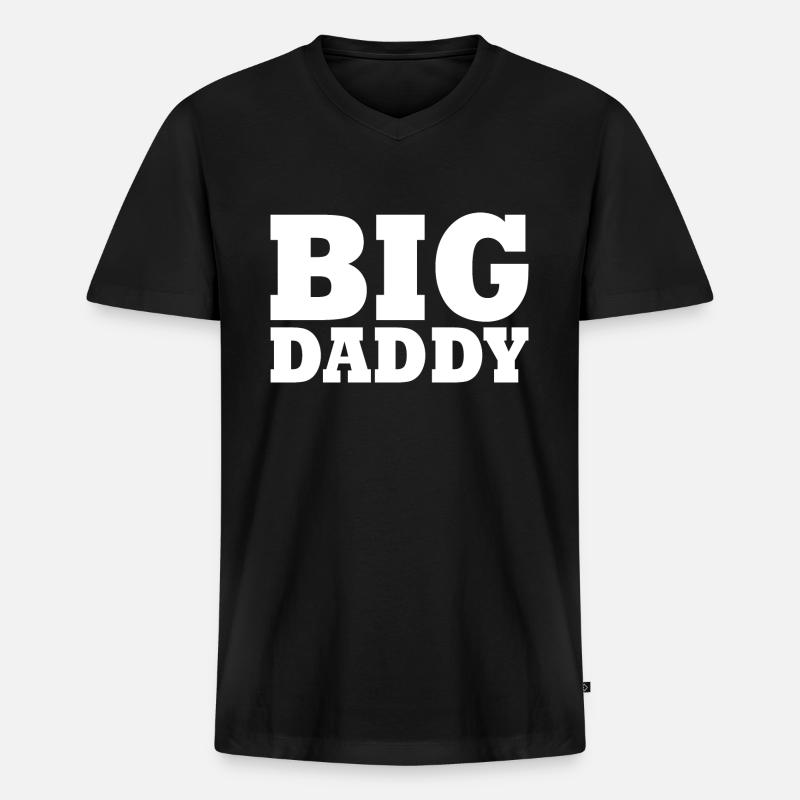 BIG DADDY - Männer Premium Bio T-Shirt mit V-Ausschnitt - Schwarz