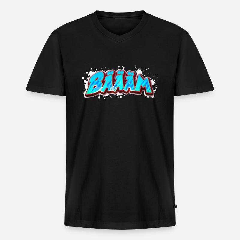 BÄÄÄM bäääm bääm - Männer Premium Bio T-Shirt mit V-Ausschnitt - Schwarz