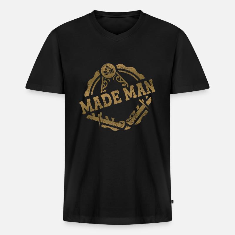 Masonic Freemasonry Fraternal Flag - Männer Premium Bio T-Shirt mit V-Ausschnitt - Schwarz