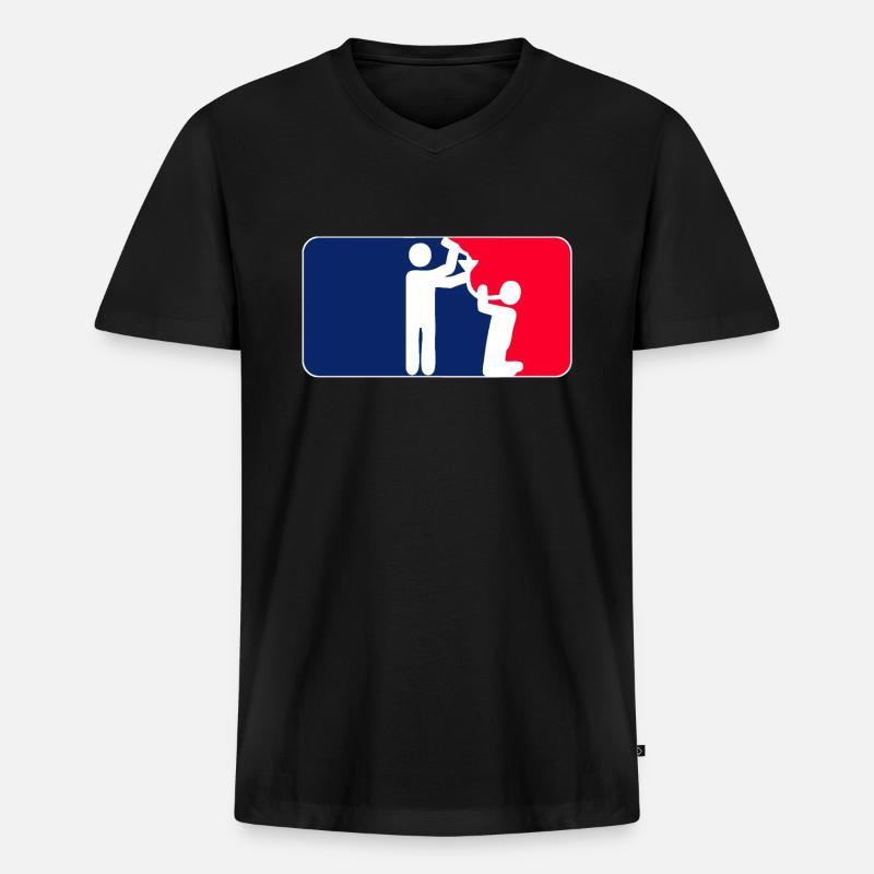 Trichter - Männer Premium Bio T-Shirt mit V-Ausschnitt - Schwarz