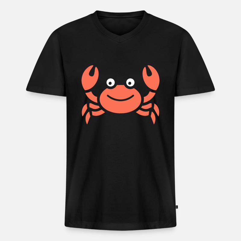 Krebs - Männer Premium Bio T-Shirt mit V-Ausschnitt - Schwarz