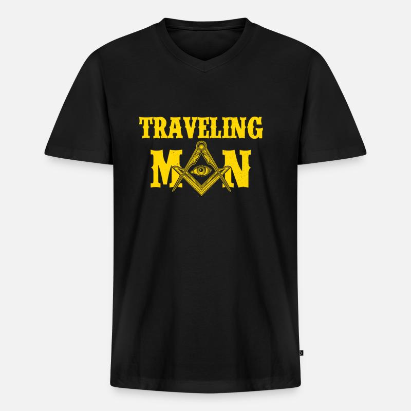 Masonic Freemasonry Fraternal - Männer Premium Bio T-Shirt mit V-Ausschnitt - Schwarz