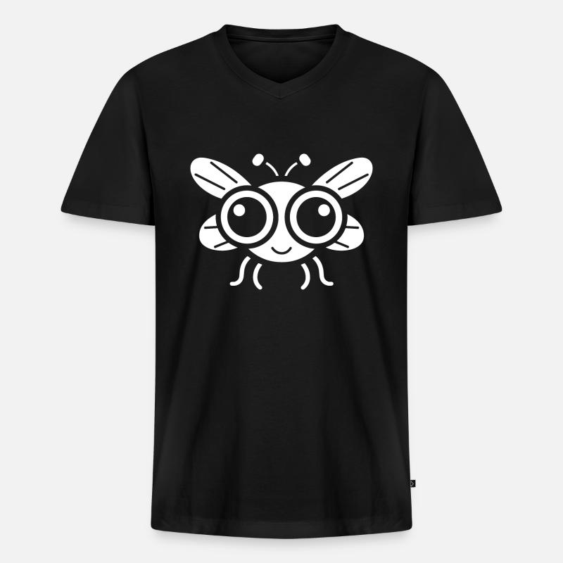 Fliegen - Männer Premium Bio T-Shirt mit V-Ausschnitt - Schwarz
