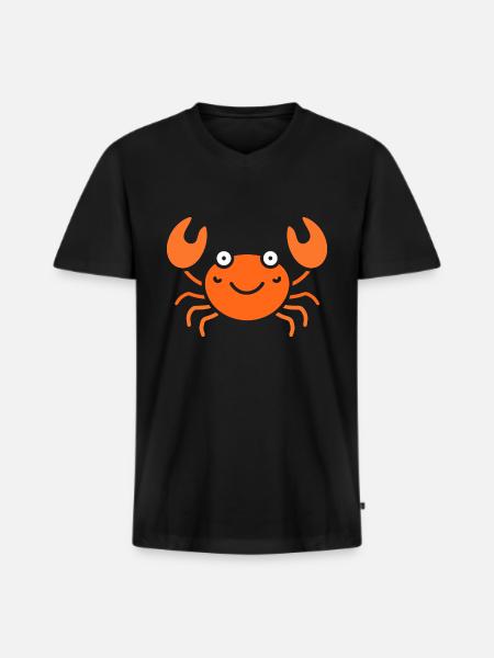 Crab - Men's Premium Organic T-shirt with V-neck - black